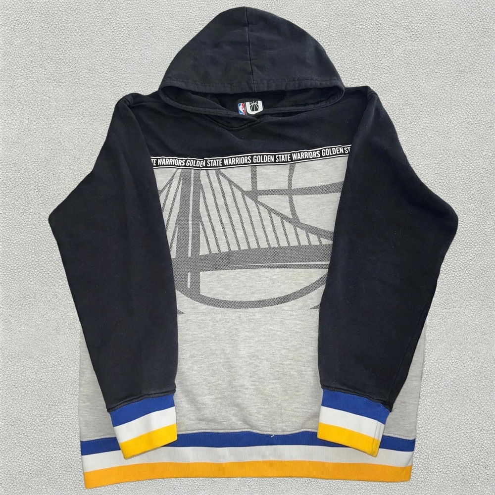 NBA Golden State Warriors Colorblock Hoodie Bay Bridge Mens L Black Grey